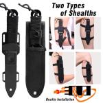 punada Dive Knife - Scuba Diving Knife with holster, 2 Types Sheath 2 Pairs Thigh Leg Straps, Black Premium Divers Knives Shears for Outdoor Spearfishing, Snorkeling