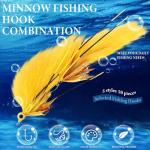 Teyva Daily 10 Pack Mustad Saltwater Duratin Hooks Stainless Steel Clousers Minnow Fishing Hooks Assortment with Box, Saltwater Bass Fish Bait for Fishing Lovers, 5 Style