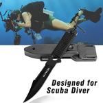 punada Dive Knife - Scuba Diving Knife with holster, 2 Types Sheath 2 Pairs Thigh Leg Straps, Black Premium Divers Knives Shears for Outdoor Spearfishing, Snorkeling