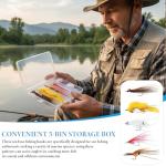 Teyva Daily 10 Pack Mustad Saltwater Duratin Hooks Stainless Steel Clousers Minnow Fishing Hooks Assortment with Box, Saltwater Bass Fish Bait for Fishing Lovers, 5 Style