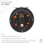 Martin Caddis Creek Fly Fishing Rod and Reel Combo, 5/6-Weight 9-Foot 2-Piece Fiberglass Rod, Moderate Fast Action, Single Action Fly Reel, Aluminum Frame and Spool, Interchangeable Retrieve, Brown