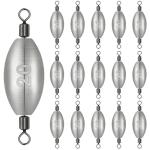 15pcs 0.7g Fishing Weights Sinkers, Inline Trolling Weights with Inner Swivels, Egg Sinkers for Saltwater Freshwater Fishing Tackle