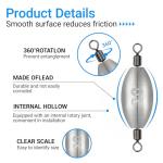 15pcs 0.7g Fishing Weights Sinkers, Inline Trolling Weights with Inner Swivels, Egg Sinkers for Saltwater Freshwater Fishing Tackle