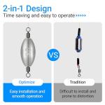 15pcs 0.7g Fishing Weights Sinkers, Inline Trolling Weights with Inner Swivels, Egg Sinkers for Saltwater Freshwater Fishing Tackle