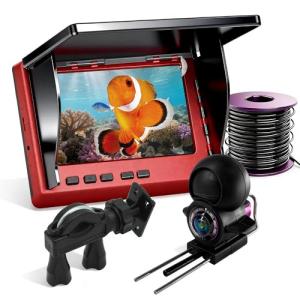 SUNMORN Underwater Fishing Camera with 4.3" HD IPS Screen, 220° Wide-Angle View, 50ft Waterproof Cable & 6000mAh Battery – Ideal for Ice, Lake, Boat and Kayak Fishing