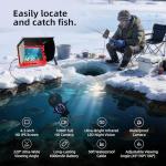 SUNMORN Underwater Fishing Camera with 4.3" HD IPS Screen, 220° Wide-Angle View, 50ft Waterproof Cable & 6000mAh Battery – Ideal for Ice, Lake, Boat and Kayak Fishing