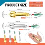 Relaxgiant 4 Pcs Funny Fishing Lures Bass Fishing Lures for Freshwater Saltwater Top Water Fish Gear Gag Gift for Fish Lovers(Gold and Silver,15g,21g)