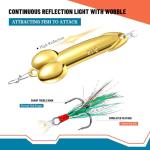 Relaxgiant 4 Pcs Funny Fishing Lures Bass Fishing Lures for Freshwater Saltwater Top Water Fish Gear Gag Gift for Fish Lovers(Gold and Silver,15g,21g)