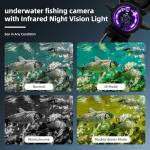 SUNMORN Underwater Fishing Camera with 4.3" HD IPS Screen, 220° Wide-Angle View, 50ft Waterproof Cable & 6000mAh Battery – Ideal for Ice, Lake, Boat and Kayak Fishing