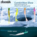 Aventik Ultralight Ice Fishing Rod and Reel Combo 26/28/30/32 inch Medium Light Fast Action Multi-Species Ice Fishing Combos for Walleye Perch Panfish (Hollow Rod Kit, 26'')