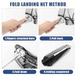 Fishing Net Minnow Nets with Aluminum Collapsible Telescopic Fishing Pole Handle and Nylon Mesh, Small F-ishing Landing Net for Saltwater Freshwater(19.69x13.39inch,Color:Black)
