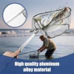 Fishing Net Minnow Nets with Aluminum Collapsible Telescopic Fishing Pole Handle and Nylon Mesh, Small F-ishing Landing Net for Saltwater Freshwater(19.69x13.39inch,Color:Black)