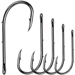 Baitholder Fishing Hooks Barbed Shank Beak Bait Holder Hooks Black Carbon Steel Offset Jig Fishing Hooks Saltwater Freshwater #4