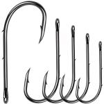 Baitholder Fishing Hooks Barbed Shank Beak Bait Holder Hooks Black Carbon Steel Offset Jig Fishing Hooks Saltwater Freshwater #4