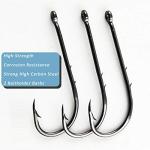 Baitholder Fishing Hooks Barbed Shank Beak Bait Holder Hooks Black Carbon Steel Offset Jig Fishing Hooks Saltwater Freshwater #4