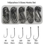 Baitholder Fishing Hooks Barbed Shank Beak Bait Holder Hooks Black Carbon Steel Offset Jig Fishing Hooks Saltwater Freshwater #4