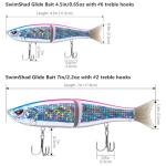 Bassdash SwimShad Glide Baits Jointed Swimbait Bass Pike Salmon Trout Muskie Fishing Lure