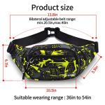 Crossbody Fanny Pack for Men, 5-Zipper ​Pockets Waist Bag, Belt Bag for Running Cycling Travel Walking Hiking Fishing Camping Green