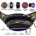 Crossbody Fanny Pack for Men, 5-Zipper ​Pockets Waist Bag, Belt Bag for Running Cycling Travel Walking Hiking Fishing Camping Green