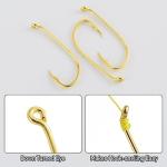 Dr.Fish 100 Pack Baitholder Hooks, Freshwater Fishing Hooks Gold, Offset, for Walleye Rigs, Crawler Harness, Trout/Bass/Crappie/Blugill/Panfish #8