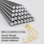 Dr.Fish 100 Pack Baitholder Hooks, Freshwater Fishing Hooks Gold, Offset, for Walleye Rigs, Crawler Harness, Trout/Bass/Crappie/Blugill/Panfish #8