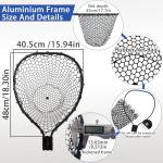 SEASPRO Black Telescoping Fishing Nets Lightweight Rubber Fish Net Durable with Non-Slip Grip - Freshwater and Saltwater Fishpond Large Fish Net (18.3"/46.5cm Hoop Size 1.62M Black Rubber net)