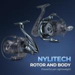 KastKing ReKon Saltwater Spinning Reel – Up to 55LBs Max Drag Big Game Fishing Reel - Innovative NyliTech Body- Water Resistant - 5.2:1 High Speed - MaxiDur 5+1+1 Corrosion-Resistance Bearing System