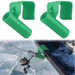 GlikCeil 2 Pcs Sled Rod Holder Outdoor Fishing Rod Holder Compatible Storage Rack Sled Buckets Ice Fishing Pole Rack Gear Adjustable Bucket Accessories for Ice House Dock Riverbank Lakeside (Green)