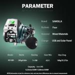 SAMOLLA Baitcasting Fishing Reel Solar Charging 9.6oz Ultralight Smart Digital Baitcaster Reels with 22Lb/35 Lb Max Drag 6.3:1 High-Speed Gear Ratio Right Handed Freshwater Saltwater Green KX1200