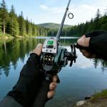 SAMOLLA Baitcasting Fishing Reel Solar Charging 9.6oz Ultralight Smart Digital Baitcaster Reels with 22Lb/35 Lb Max Drag 6.3:1 High-Speed Gear Ratio Right Handed Freshwater Saltwater Green KX1200