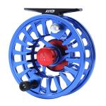Maxcatch AVID Fly Fishing Reel with CNC-machined Aluminum Body - 1/3, 3/4, 5/6, 7/8, 9/10 Weights(Black, Green, Blue, Silver, Black&Silver) (Blue, 9/10wt)