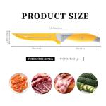 MONGSEW 3PCS Boning Knife, German Stainless Steel Fillet Knives, 6 inch Curved Boning Deboning Filet Fillet Knife for Meat, Fish, Poultry, Cutting, Trimming, Ergonomic Rubber Handle, Dishwasher Safe