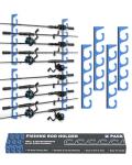 WellMall Fishing Pole Holders - 10 Rod Holder Storage for Wall & Garage, Fits Most Rods