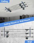 WellMall Fishing Pole Holders - 10 Rod Holder Storage for Wall & Garage, Fits Most Rods
