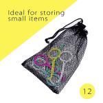 Leewoth 12PCS Small Mesh Bags Nylon Mini Storage Mesh drawstring bags for Travel Stuff Organizing (6 x 4 inch)