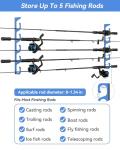 WellMall Fishing Pole Holders - 10 Rod Holder Storage for Wall & Garage, Fits Most Rods