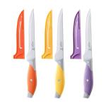 MONGSEW 3PCS Boning Knife, German Stainless Steel Fillet Knives, 6 inch Curved Boning Deboning Filet Fillet Knife for Meat, Fish, Poultry, Cutting, Trimming, Ergonomic Rubber Handle, Dishwasher Safe