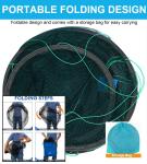 Foldable Fishing Net, Nylon Minnow Trap Crab Trap Crab Net, Drop Net for Pier Fishing, Drop Nets for Pulling Up Fish with Rope, Portable Bridge Fishing Nets for Minnows Crawfish Shrimp (40inch)