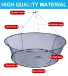 Foldable Fishing Net, Nylon Minnow Trap Crab Trap Crab Net, Drop Net for Pier Fishing, Drop Nets for Pulling Up Fish with Rope, Portable Bridge Fishing Nets for Minnows Crawfish Shrimp (40inch)