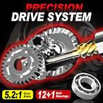 Sougayilang Spinning Reel - 5.2:1 Gear Ratio, 12+1 Bearings Freshwater Saltwater Fishing Reel, Ultra-Smooth CNC Aluminum Spool, Lightweight & Powerful for Bass Trout Salmon (Model: 4000)