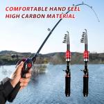EHERDM Telescopic Fishing Rod Mini Portable Pole for Saltwater and Freshwater Lightweight and Compact Spinning Rods 5.25ft