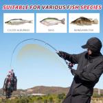 EHERDM Telescopic Fishing Rod Mini Portable Pole for Saltwater and Freshwater Lightweight and Compact Spinning Rods 5.25ft