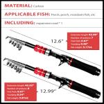 EHERDM Telescopic Fishing Rod Mini Portable Pole for Saltwater and Freshwater Lightweight and Compact Spinning Rods 5.25ft