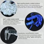 Drasry Saltwater Fishing Cast Net 3/8 and 1/4 Mesh with Heavy Duty Gray Sinker American Monofilament Fish Throw Net for Bait Trap 3FT 4FT 5FT 6FT 7FT 8FT 9FT Radius 1/4, 5FT Radius /150cm