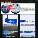 Drasry Saltwater Fishing Cast Net 3/8 and 1/4 Mesh with Heavy Duty Gray Sinker American Monofilament Fish Throw Net for Bait Trap 3FT 4FT 5FT 6FT 7FT 8FT 9FT Radius 1/4, 5FT Radius /150cm