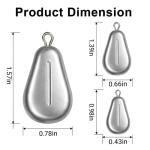 FishingPepo 10pcs Fishing No-Roll Sinker Fishing Lead Weights Fishing Sinker Weights Assorted 10g 30g 50g Olive Heart Bass Casting for Catfish Rig, Surf Fishing 10G