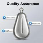 FishingPepo 10pcs Fishing No-Roll Sinker Fishing Lead Weights Fishing Sinker Weights Assorted 10g 30g 50g Olive Heart Bass Casting for Catfish Rig, Surf Fishing 10G