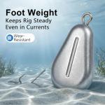 FishingPepo 10pcs Fishing No-Roll Sinker Fishing Lead Weights Fishing Sinker Weights Assorted 10g 30g 50g Olive Heart Bass Casting for Catfish Rig, Surf Fishing 10G