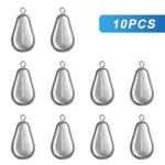 FishingPepo 10pcs Fishing No-Roll Sinker Fishing Lead Weights Fishing Sinker Weights Assorted 10g 30g 50g Olive Heart Bass Casting for Catfish Rig, Surf Fishing 10G