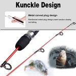 PLUSINNO Ultralight Winter Ice Fishing Rod Reel Combo 26/27/28 inch. Medium Light Fast Action Multi-Species Spinning Ice Fishing Pole Tackle Walleye Perch Panfish Bluegill -C
